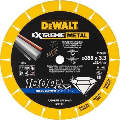 DeWALT - Disque à tronçonner diamanté pour métal 355x25,4 mm DT40257
