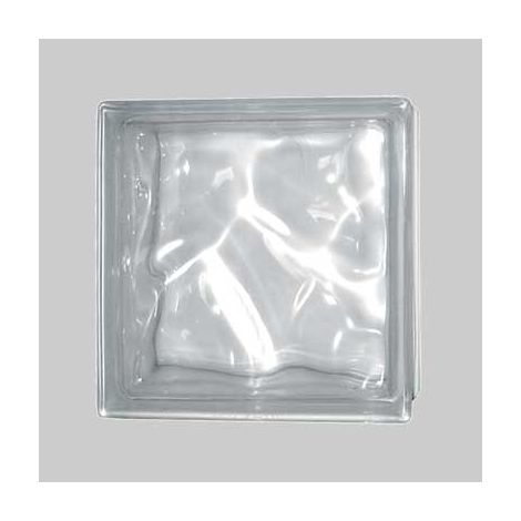 Vetromattone ondulato trasparente 19x19x8 cm conf. da 5 pz