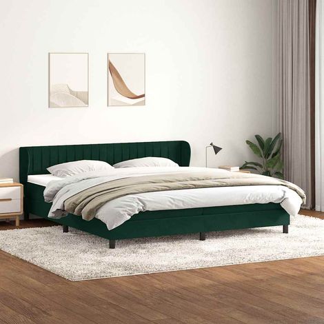 Boxspringbett mit Matratzen Dunkelgrün 180x220 cm Samt (1/5)