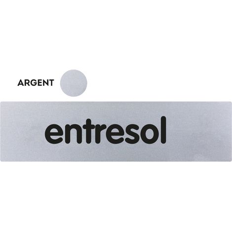 Plaque de porte Entresol - Classique argent 170x45mm - 4320489