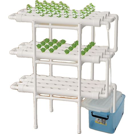 Kit de cultivo hidropónico, 3 capas, 108 puntos de plantación, BLANCO (1/2)