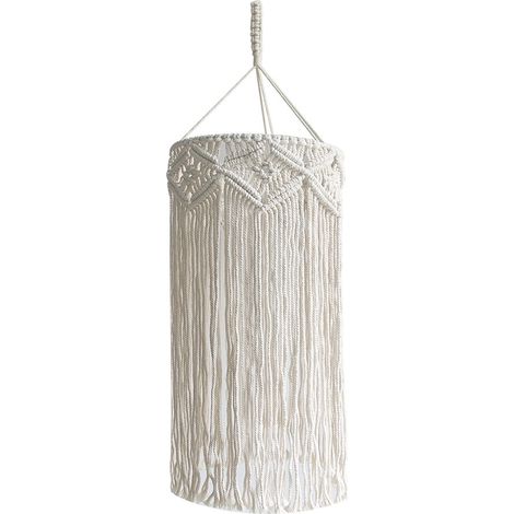 Abat-jour bohème tissé à la main – coton, suspension décorative pour chambre ou salon, style nordique