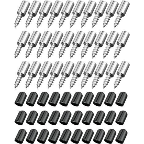 30 Pcs Shelf Support Pins with Rubber Protection, Self-Tapping Shelf Pegs for Furniture, Cabinets, Bookcases, Wine Coolers, ø7.5 mm, Holds Up to 20 kg (1/5)