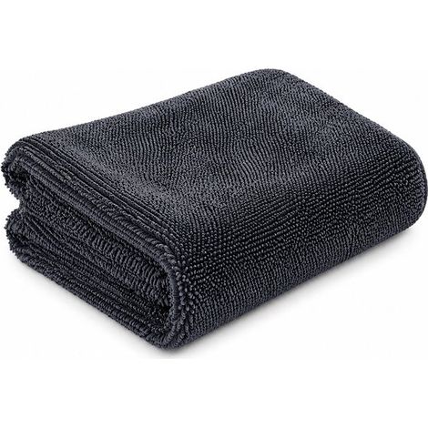 Serviette de séchage microfibre – 1200 GSM – 40x60 cm – Sans traces – Gris foncé – Voiture et maison (1/5)