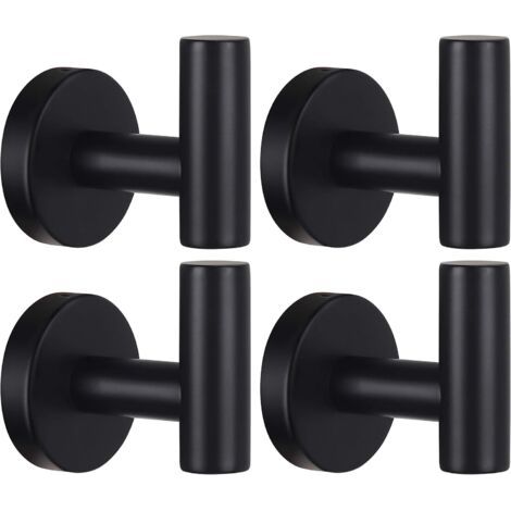 SABIR Crochet porte-serviettes mural crochet porte-manteau salle de bain crochet de robe noir mat SUS 304 acier inoxydable lourd cintre de porte serviette peignoir armoire éponge crochet salle de bain (1/5)