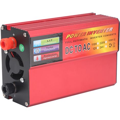 800-W-Wechselrichter (24 V DC auf 110 V AC) mit USB-Ladeanschluss, digitaler Spannungsanzeige und modifizierter Sinuswelle (1/5)