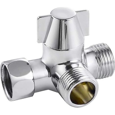 Robinet inverseur de douche à 3 voies, raccord en T G1/2", pour douche, douchette et bras de douche inverseur