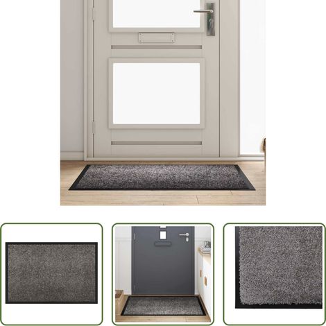 vidaXL Tapis en tissu teddy - Tapis de porte Gris clair 60 x 40 x 1.2 cm Tissu en teddy (1/5)