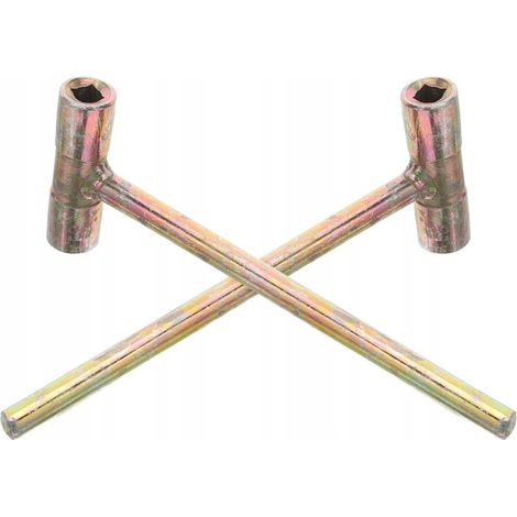 Deux clés de valve plaquées or résistantes pour bouteilles d'acétylène et d'oxygène. (1/5)
