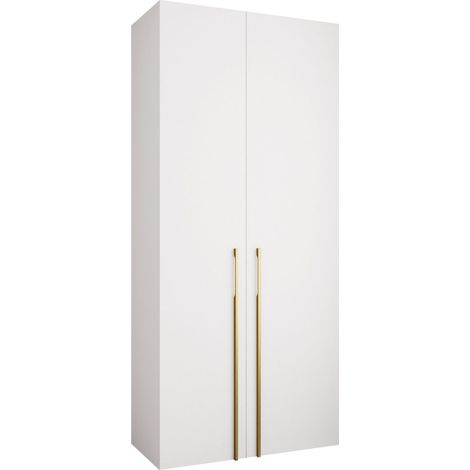 Armario Hartford 569, Blanco, 246x110x52cm, Puertas de armario: Con bisagras, Número de estantes: 6
