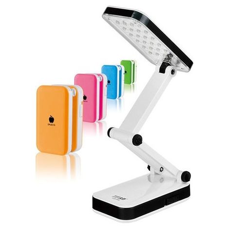 Trade Shop - Lámpara De Emergencia Recargable Plegable 24 Led Luz De Mesa Blanca -