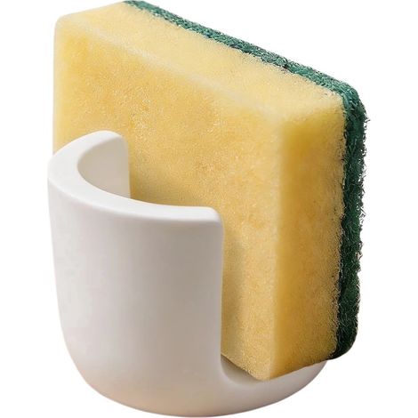 Porte-éponge en diatomite, céramique à séchage rapide, organisateur de comptoir de cuisine, blanc (1/5)