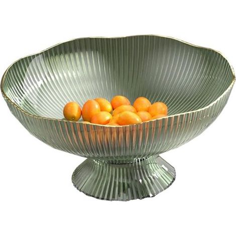 Bol à fruits décoratif - Avec trou de drainage et pied amovible - Pour salon, table basse - Pour fruits, bonbons et collations - Vert - Bol de service (1/5)