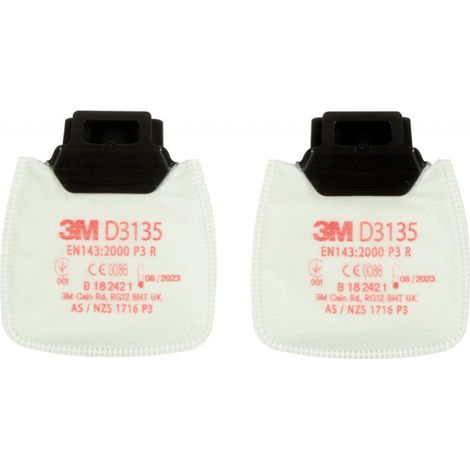 3M 2x Filtro Redondo de Partículas D3135 EN143:2000/A1:2006 P3R - 7100197284