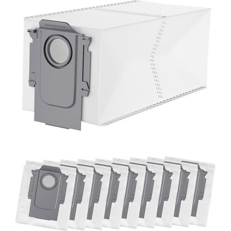 Lot de 10 Sacs d'aspirateur pour Roborock Q Revo/Qrevo Pro/QrevoMaxV/Qrevo Curv/s8 MaxVUltra/S8Max Ultra/Qrevo Edge/Qrevo S/Qrevo Plus/QreVo Master/Orevo Slim, Accessoires Sac Poussière de Rechange. (1/5)