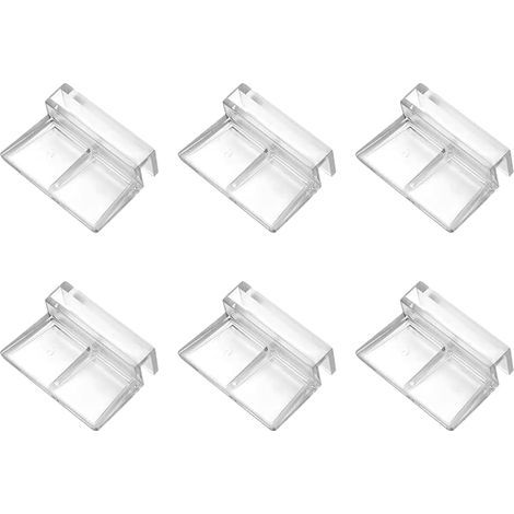 6 Pieces Glass Cover Clips Fixing Bracket Acrylic Clips Universal Stops for Rimless Aquariums (5mm) (1/4)