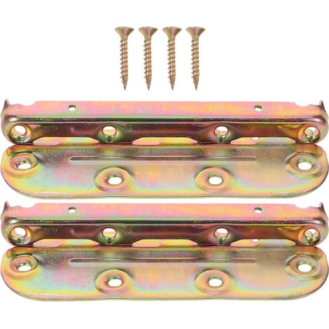 2 Ensembles Bed Mounting Brackets Iron Frame Connectors for Wooden Headboard and Rail with Screws Invisible Bed Frame Fittings for Secure and Polished (1/5)