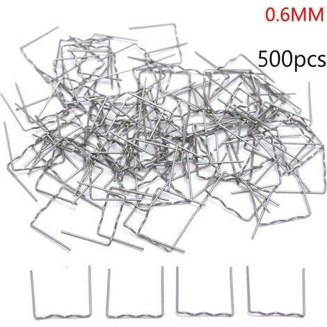 CHIODI GRAFFETTE PUNTI METALLICI 500 PZ SALDATORE PLASTICA SALDARE 0.6mm PIATTI