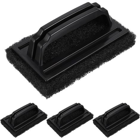 JSSEVN - Barbecue Brushes and Scrubbing Sponges, Set of 4, Ergonomic Handle, for Cleaning Grills and Kitchen Utensils, Removing Grease and Residue (1/5)