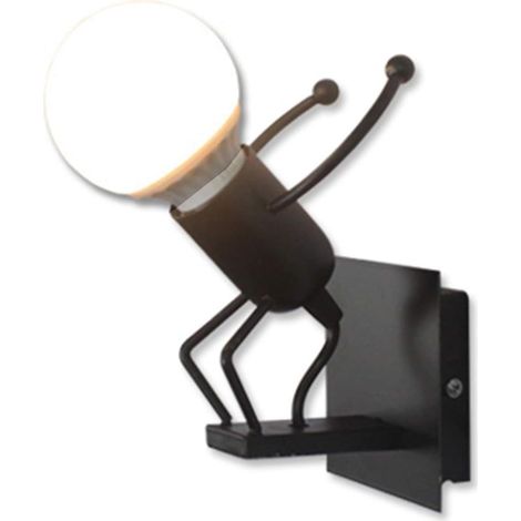 Creative Belle Nain Lampe de Murale Industriel Rétro Noir Métal E27 Applique Murale (Sauter) (1/5)