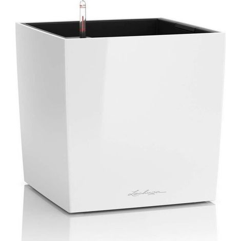 Maceta autorriego Lechuza Cube Premium 40 Kit Completo Blanco muy brillante
