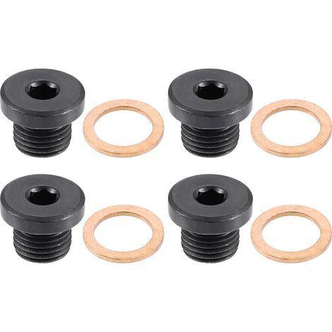 Bouchon De Vidange D'Huile M14x1.5 08-16 4Pcs  Noir Et Cuivre, Acier, 20x16mm, OE:N0160276, Pour A4/A6/A8/Q7/Q5/S4/S6/S8/RS7, Pour Touareg, Pour Cayenne (1/5)