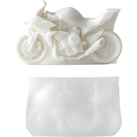 Moules à bougies en silicone - Moule 3D moto antiadhésif réaliste et flexible , idéal pour la fabric (1/5)