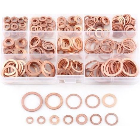 280 pcs Professionnel Assortiment De Rondelle De Cuivre Joint Set Assortiment Anneau Plat Joint Assortiment-HB044 (1/4)