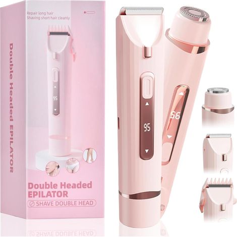 Women Electric Shaver Bikini Epilator 2 in 1 Rechargeable Cordless Electric Body Shaver for Face, Jersey, Armpits, Legs (1/5)