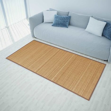 Tapis de Sol en Bambou Marron Rectangulaire 80 x 200 cm avec Envers Antidérapant - PANGIVO (1/5)