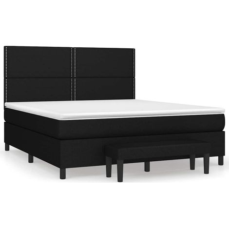 Maison Exclusive - Boxspringbett mit Matratze Schwarz 180x200 cm (1/5)