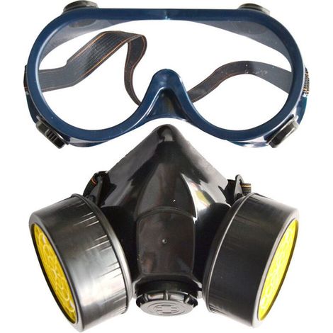 Reusable respiratory protection mask – Double filtration 97% – Protective goggles included – For painting and mechanical work
