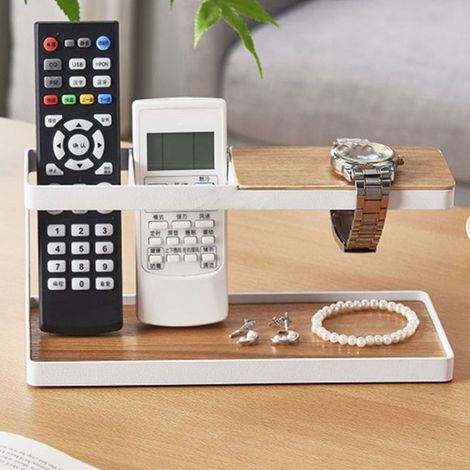 Fernbedienungs-Organizer – Modernes Design aus Eisen und Holz – Leichtes, vielseitiges Ablagefach für Büro und Zuhause – 710 g
