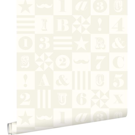 papier peint blocs blanc brillant - ESTAhome (1/5)