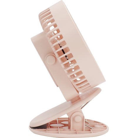 Tragbarer Tischventilator mit Clip, 3 Geschwindigkeitsstufen, Mini-Tischventilator in Rosa für Zuhause, Büro und Schlafzimmer (1/5)