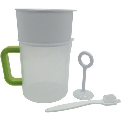 Ensemble de filtration pour lait de soja en plastique réutilisable, incluant filtre, gobelet et brosse à nettoyer pratique (1/5)