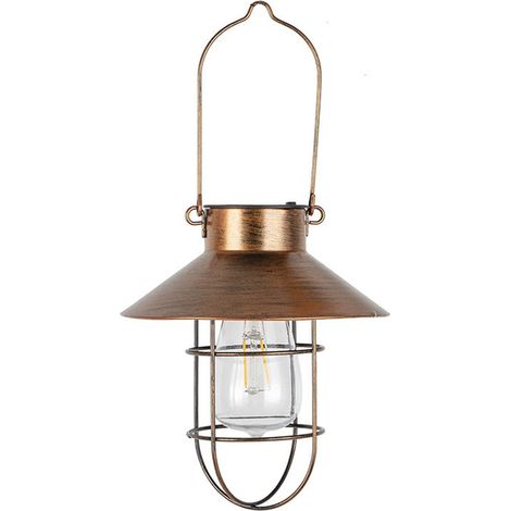 1 lampe suspendue solaire rétro - Lampe suspendue en cuivre (1/5)