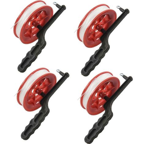 4 bobines de 100 m de corde torsadée rouge pour cerf-volant, enrouleur FDQ (1/5)