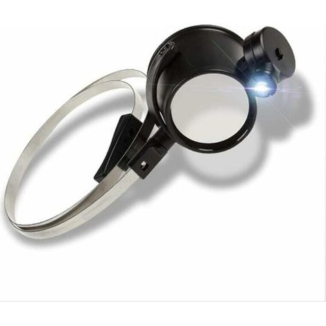 Lunettes Loupe Grossissante avec Éclairage LED 15X Zoom - Casque Loupe Frontale serre Tête avec Lumière pour Lecture, Bijoutier, Couture, et Bricolage-LIAIKI (1/5)