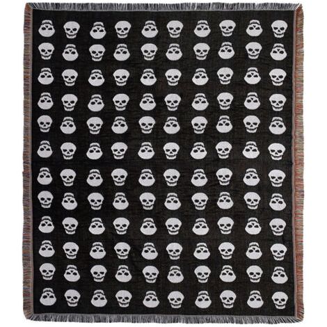 BUNTHAUS 1 Pièce 160x130cm Couverture Plaid Tête de crâne Tricotée Décorée avec des Franges Bohême Simple Doux Confortable Protéger Contre Le Froid pour Canapé Sofa Chaise à Repos et Sieste (1/5)