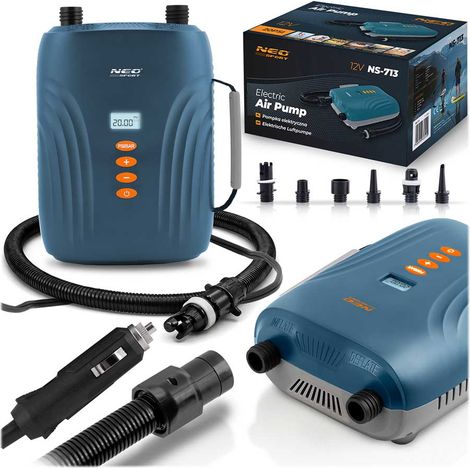Pompa elettrica per materassino gonfiabile da SUP + 6 adattatori 12V Neo-Sport NS-713