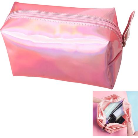 Trousse de maquillage holographique laser Étui à crayons brillant pour enfants Trousse scolaire pour filles (1/4)