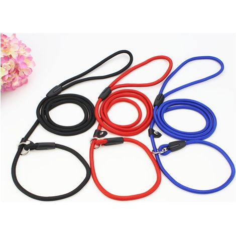 3Pièces Corde Laisse Chien en Nylon, Laisse de Chien, Souple Solide Corde, Anti-Traction Laisse, Laisse Dressage Chien, Collier Laisse Chien pour Petits Moyens Grands Chiens (Noir+Rouge+Bleu) (1/5)