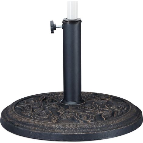 Soporte para sombrilla negro con estampado de rosas