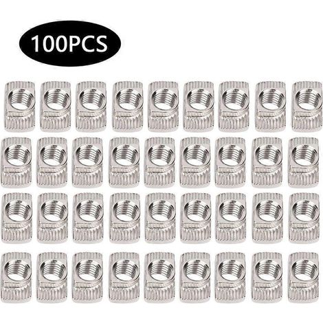 100 Stück T-Muttern nach europäischer Norm 45T M8 mit Gewinde für Aluminiumprofile