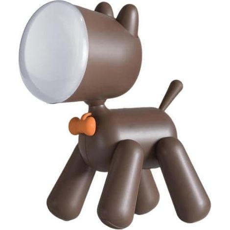 Lampe de chevet - Sans marque - Forme de chiot - Rechargeable par USB - LED sans scintillement - Marron (1/5)