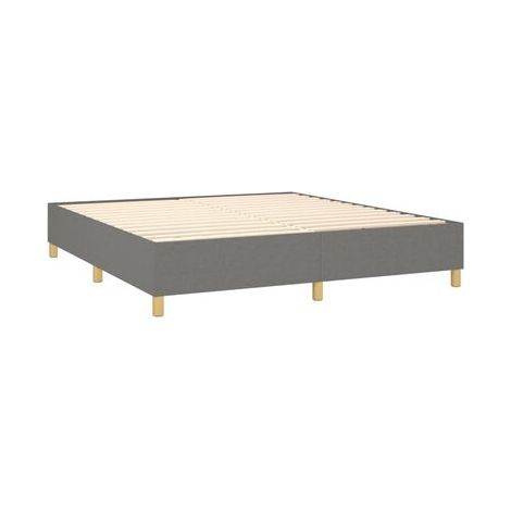 Sommier champignon avec matelas LED, gris foncé, 160 × 200 cm, tissu, tissu doux et respirant, éclairage led d’ambiance, pour chambre, confort quotidien, assemblage rapide (1/5)