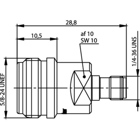 Telegärtner 100024219 100024219 Adattatore coassiale Presa N - Presa SMA 1 pz.