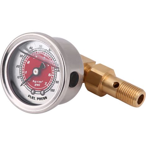 Crezuo Universal-Kraftstoffdruckregler-Adapterset, 0–100 PSI, Rot