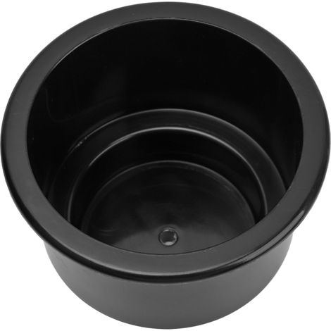 Porte-gobelet encastré noir avec trou d'évacuation, surface lisse facile à nettoyer, pour camping-car, yacht et camion (1/5)